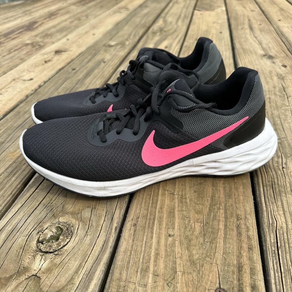 Nike Women’s Size 12W Revolution 6 Black And Pink Running Trainers